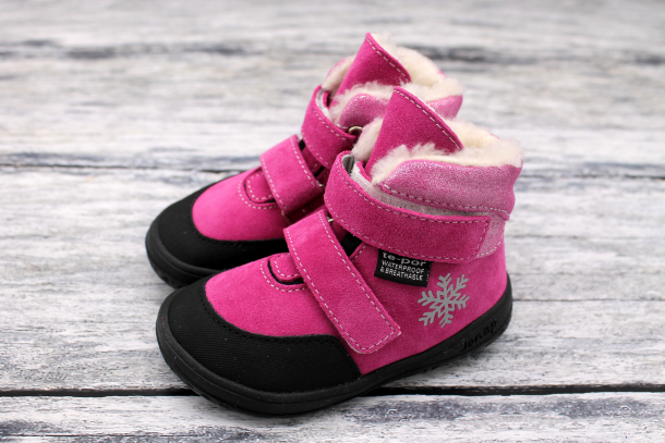 JONAP - kožené zimní boty s membránou JERRY RŮŽOVÁ DEVON VLOČKA