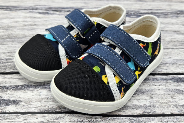 JJONAP - barefoot obuv AIRY plátěnky, DINO 2