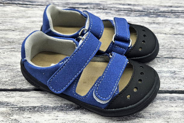 JONAP - barefoot sandálky FELLA MODRÁ microfiber