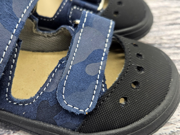 JONAP - barefoot sandálky FELLA MODRÝ MASKÁČ