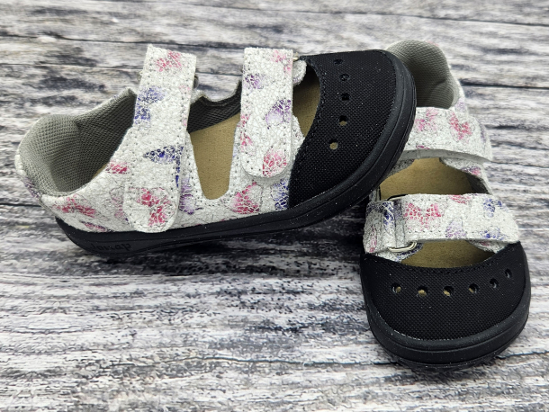 JONAP - barefoot sandálky FELLA BÍLÍ MOTÝLCI