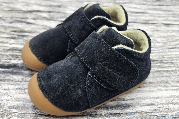 LURCHI - zateplené kožené capáčky WILLOW NAVY