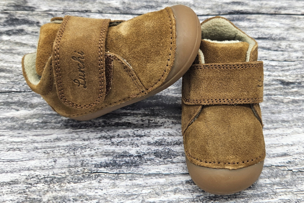 LURCHI - zateplené kožené capáčky WILLOW TAN