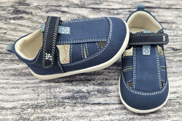 GARVALÍN - letní barefootové textilní boty sandály PETROL