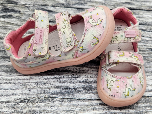 PROTETIKA - letní obuv, TEXTILNÍ sandály TAFI PINK UNICORN