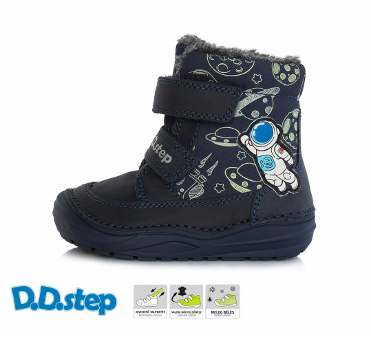 DD STEP - zimní boty 071, ROYAL BLUE vesmír