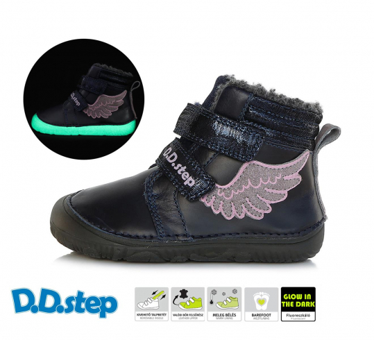 DD STEP - zimní boty 073, ROYAL BLUE (holka) křídla