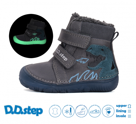 DD STEP - zimní boty W073-52943B, DARK GREY (Kluk)