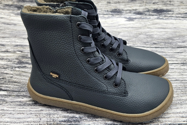 FRODDO - vyšší barefoot zimní boty s membránou DARK BLUE