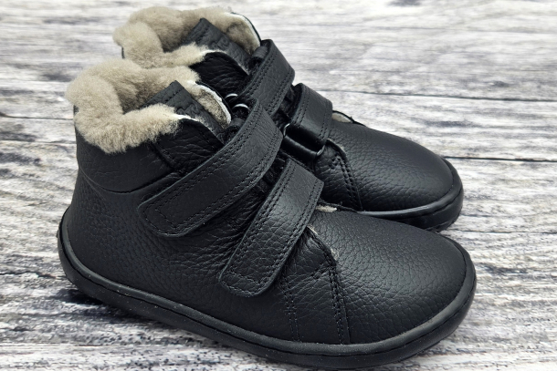 FRODDO - zimní barefoot boty BLACK