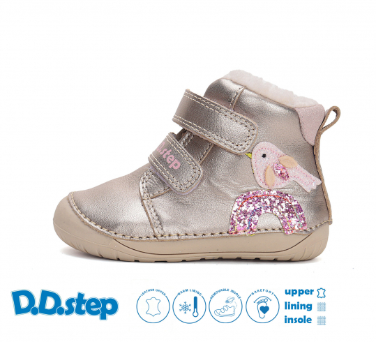 DD STEP - zimní boty W070-52624A CREAM