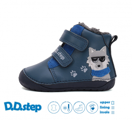 DD STEP - zimní boty W070-52893, ROYAL BLUE (kluk)