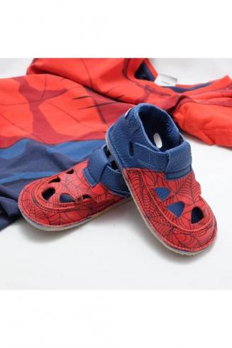 BABY BARE - barefoot bačkůrky Top Stitch, SPIDERMAN