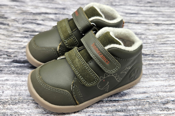 BIOMECANICS - zimní barefootové boty MILITARE ZELENÁ