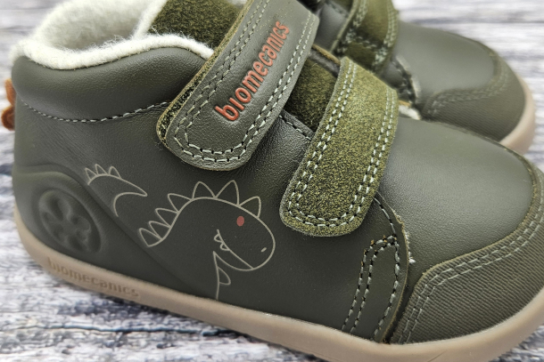 BIOMECANICS - zimní barefootové boty MILITARE ZELENÁ